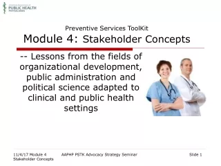 Preventive Services ToolKit Module 4:  Stakeholder Concepts