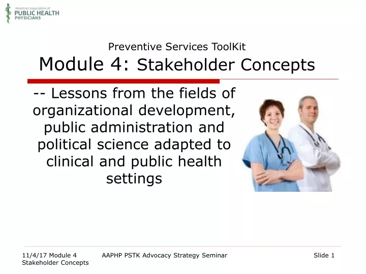 preventive services toolkit module 4 stakeholder concepts