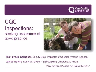 CQC Inspections:  seeking assurance of good practice