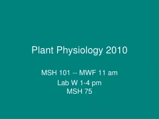Plant Physiology 2010