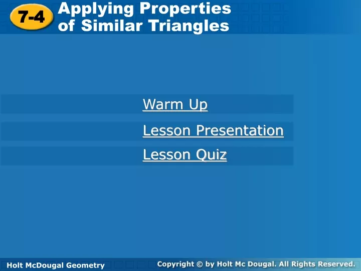 applying properties of similar triangles