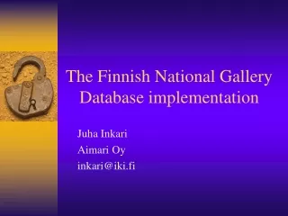 The Finnish National Gallery Database implementation