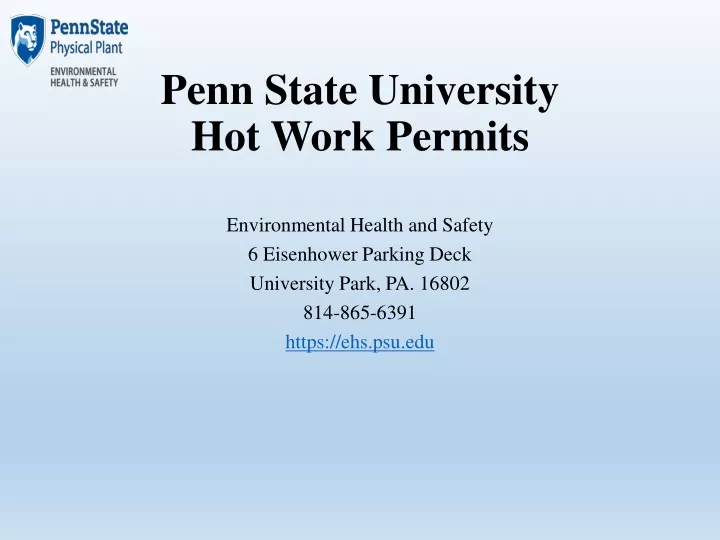 penn state university hot work permits