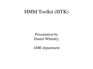 HMM Toolkit (HTK)
