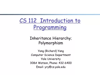 CS 112  Introduction to Programming