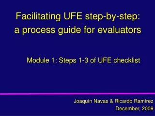 Facilitating UFE step-by-step: a process guide for evaluators