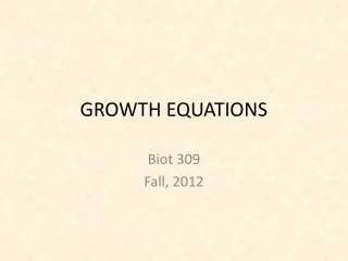 GROWTH EQUATIONS