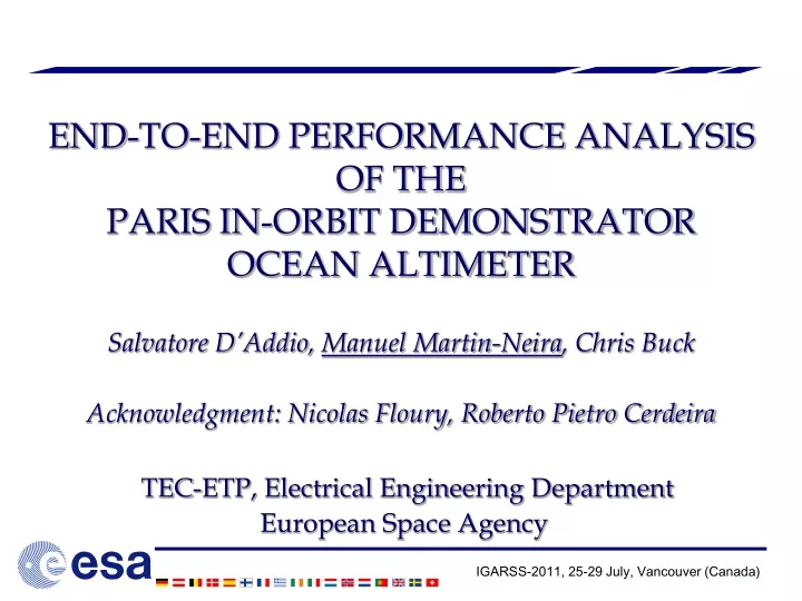 end to end performance analysis of the paris