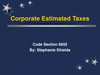 Corporate Estimated Taxes