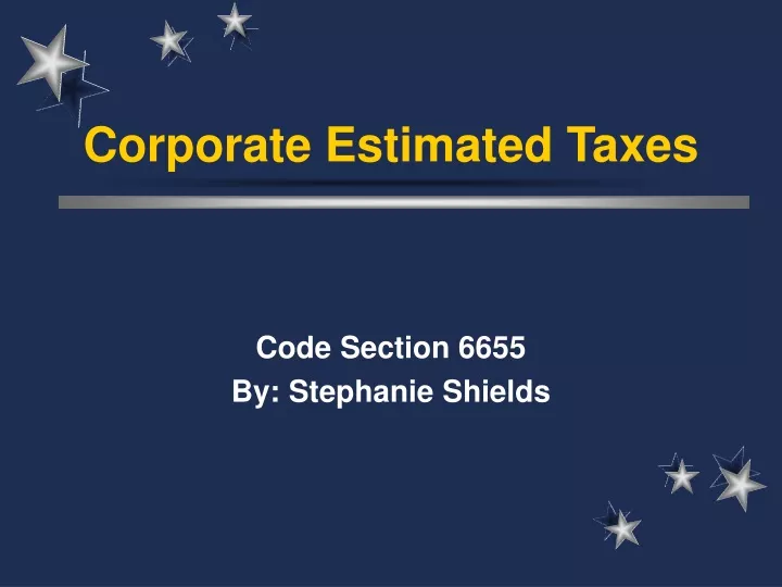 corporate estimated taxes