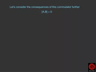 Let’s consider the consequences of this commutator further [A,B] = 0