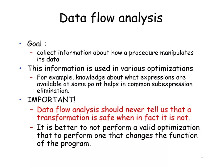 data flow analysis