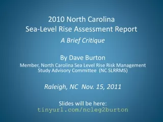 2010 North Carolina  Sea-Level Rise Assessment Report