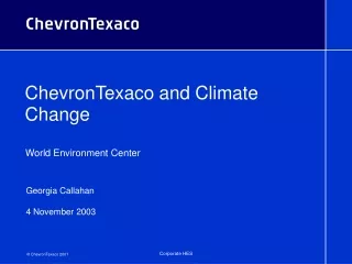ChevronTexaco and Climate Change