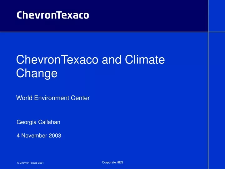 chevrontexaco and climate change