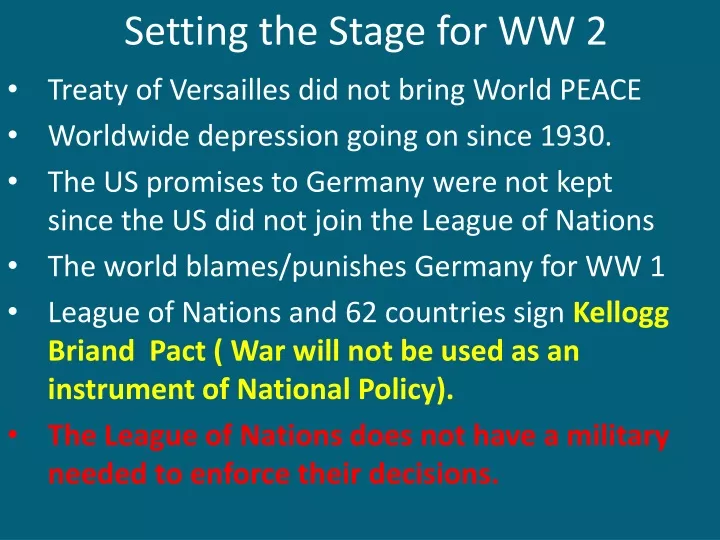 setting the stage for ww 2