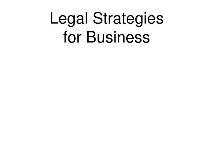 legal strategies for business