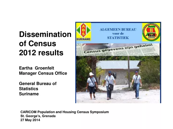 dissemination of census 2012 results