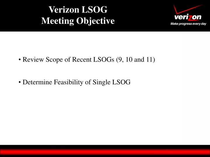 verizon lsog meeting objective