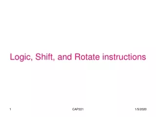 Logic, Shift, and Rotate instructions