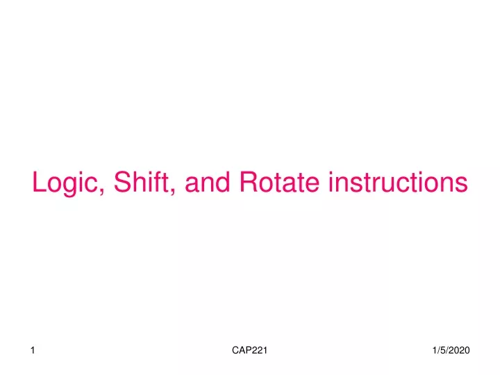 logic shift and rotate instructions