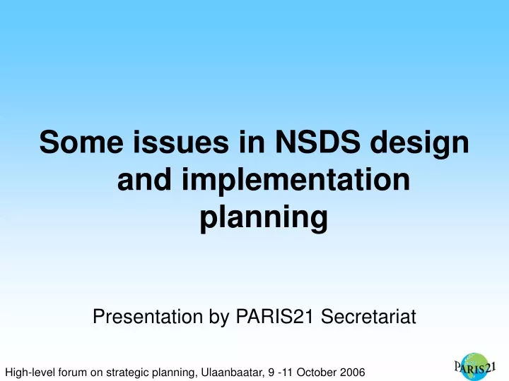 some issues in nsds design and implementation