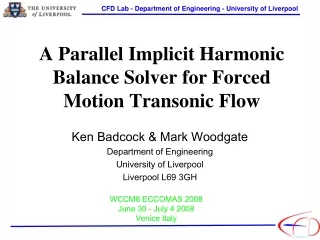 A Parallel Implicit Harmonic Balance Solver for Forced Motion Transonic Flow
