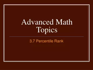 Advanced Math Topics