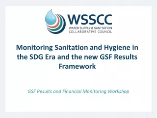 Monitoring Sanitation and Hygiene in the SDG Era and the new GSF Results Framework