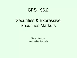 CPS 196.2 Securities &amp; Expressive Securities Markets