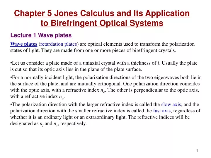 chapter 5 jones calculus and its application