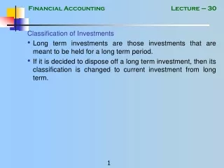 Classification of Investments