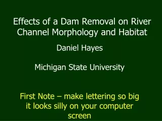 Effects of a Dam Removal on River Channel Morphology and Habitat