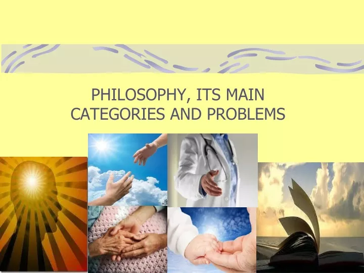 philosophy its main categories and problems