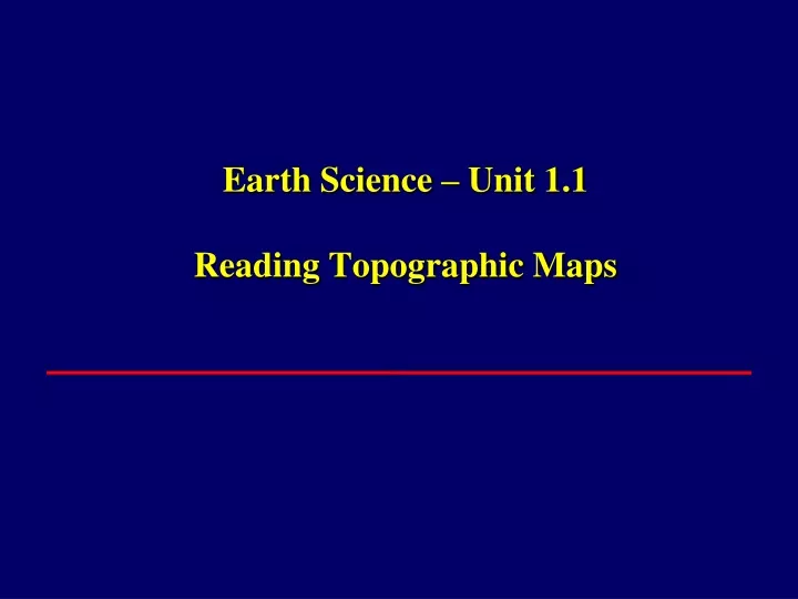 earth science unit 1 1 reading topographic maps