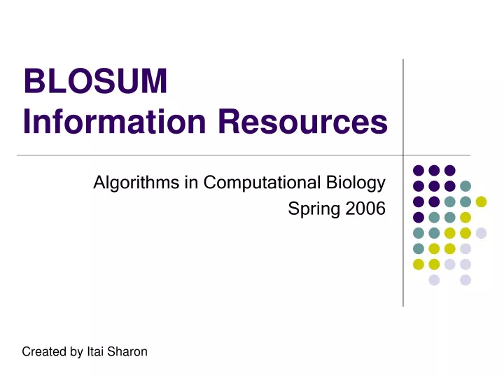 blosum information resources