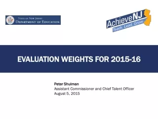 Evaluation weights for 2015-16