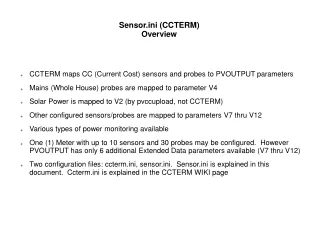 Sensori (CCTERM) Overview