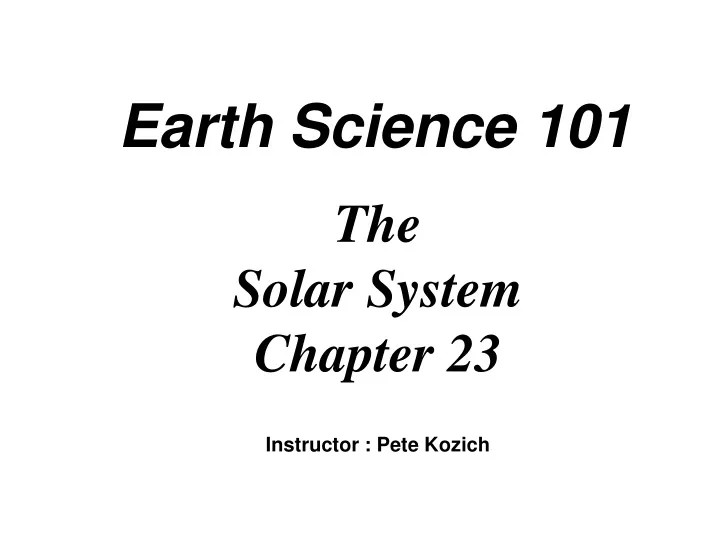 earth science 101