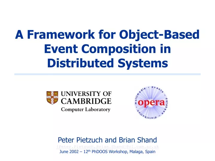 a framework for object based event composition in distributed systems