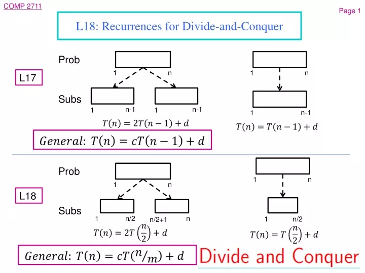 l18 recurrences for divide and conquer
