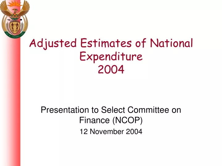 adjusted estimates of national expenditure 2004