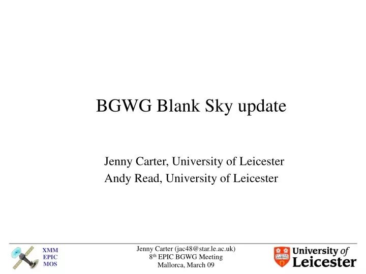 jenny carter university of leicester andy read university of leicester