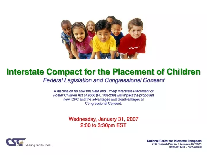 interstate compact for the placement of children