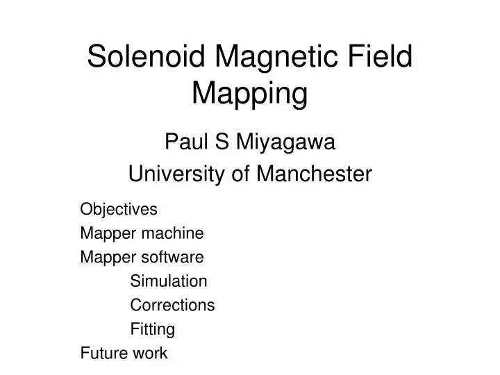 solenoid magnetic field mapping