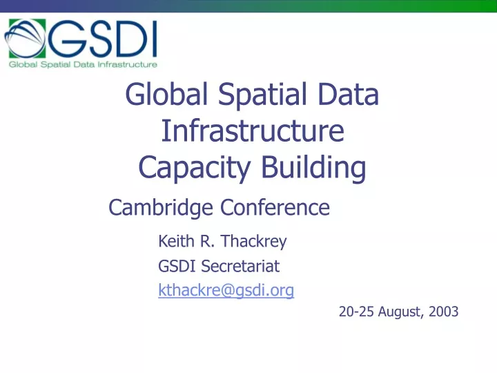 global spatial data infrastructure capacity building