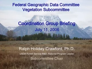 Federal Geographic Data Committee Vegetation Subcommittee