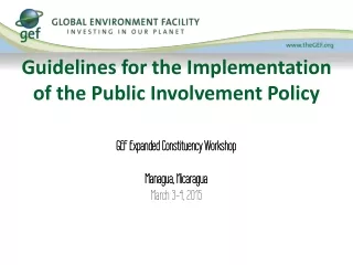 Guidelines for the Implementation  of the Public Involvement Policy