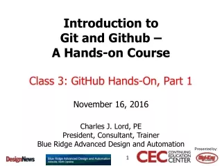 Introduction to  Git and Github –  A Hands-on Course