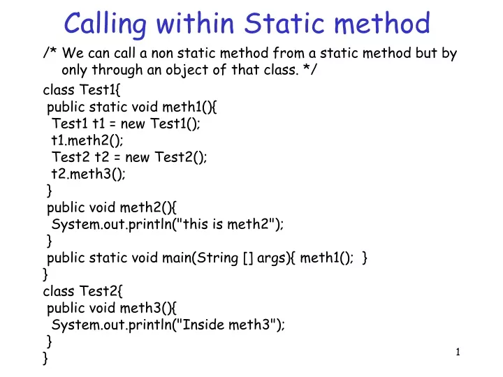 calling within static method